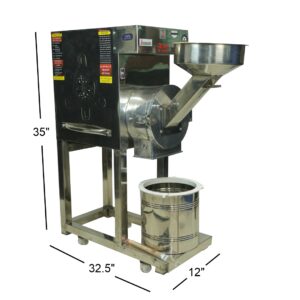 Jeemenie Stainless Steel Commercial Atta Chakki Machine 2HP Semi Auto